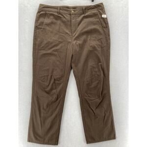 Shore to Summit Flannel Lined Pants Mens 40x30 Brown Canvas Straight Leg Travel‎